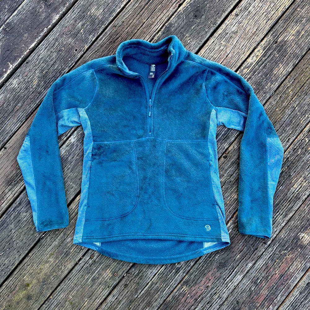Mountain Hardwear Blue Green Quarter Zip Women’s Medium